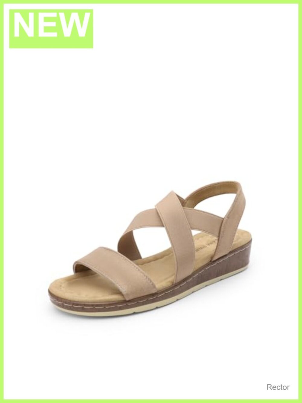 Women's Strappy Flat Sandals with Ankle Strap and Cork Insole Open Toe